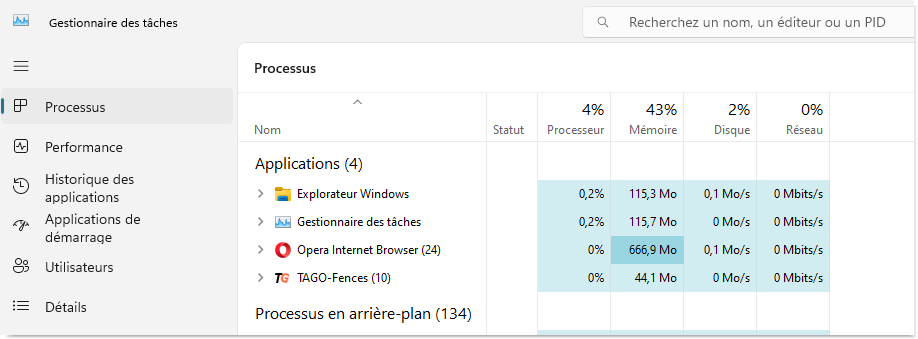 Gestionnaire des tâches